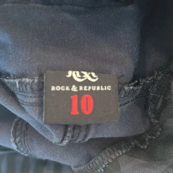 Rock‎ & Republic Pants Women's Size 10 Denim-R FEVER Pull On Slimming - Picture 6 of 10